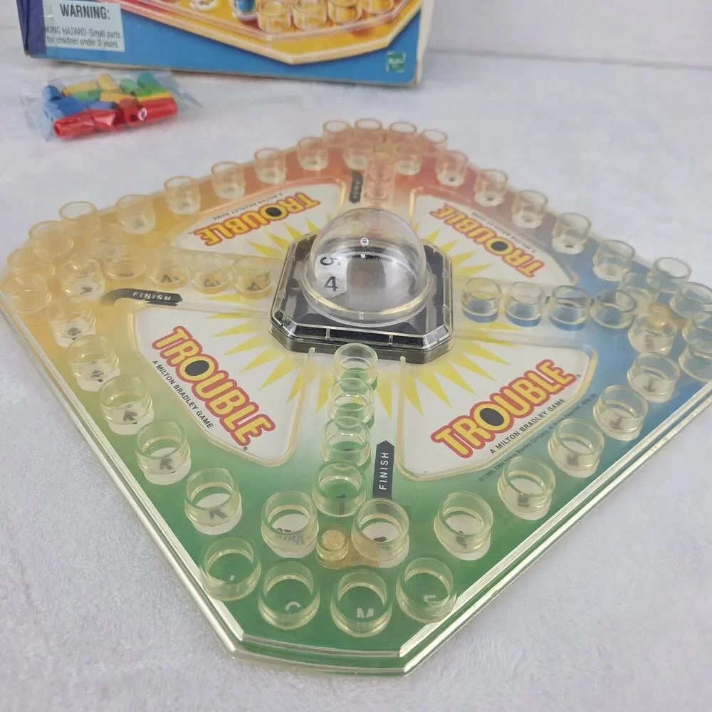 Vintage 1998 Trouble Board Game Pop-o-matic Dice MB Complete